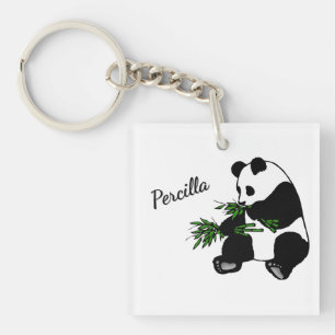 Porte-clés Panda géant mange nom bambou