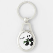 Porte-clés Panda géant mange nom bambou   (Devant)