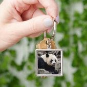 Porte-clés Panda géant sur les rochers (main)