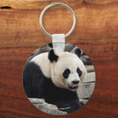 Porte-clés Panda géant sur les rochers (Recto)