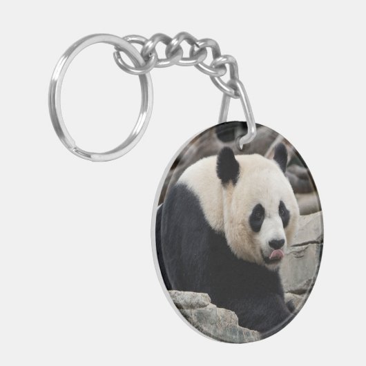 Porte-clés Panda géant sur les rochers (Devant gauche)