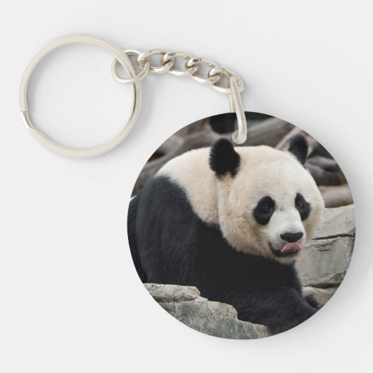 Porte-clés Panda géant sur les rochers (Devant)