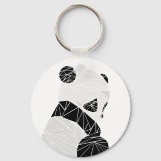 Porte-clés Panda géométrique
