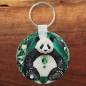 Porte-clés Panda géométrique hypnotique (Verso)