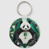 Porte-clés Panda géométrique hypnotique (Verso)