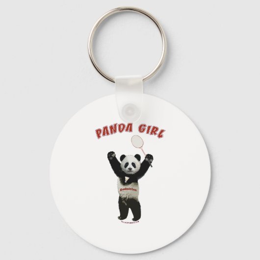 Porte-clés Panda Girl Badminton (Recto)