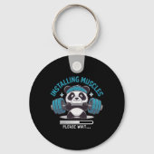 Porte-clés Panda Installation Muscles Veuillez Attendre Poids (Recto)