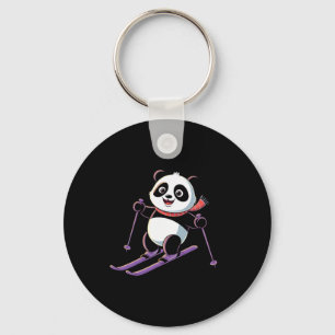 Porte-clés Panda intelligent jouant au ski drôle humoristique