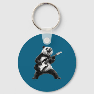 Porte-clés Panda jouant de la guitare rock star rock and roll
