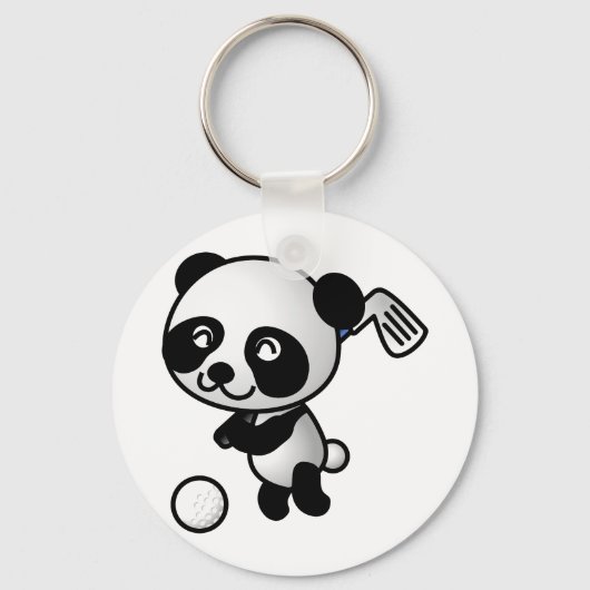 Porte-clés Panda jouer au golf (Recto)