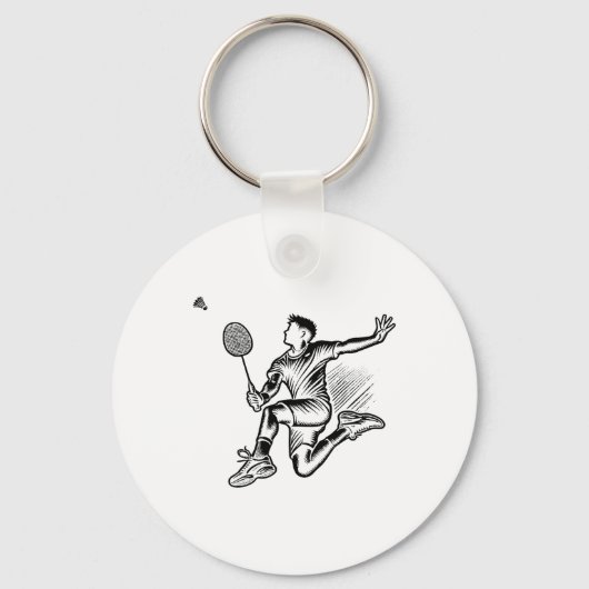 Porte-clés Panda Jouer Badminton Player Navette (Recto)
