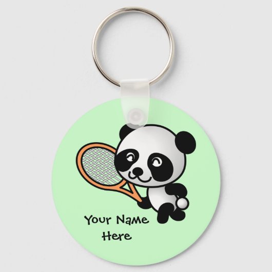Porte-clés Panda Jouer Tennis Porte - clé personnalisable (Recto)