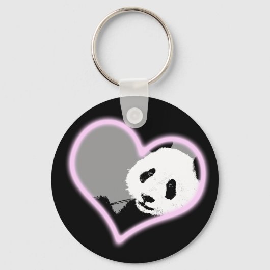 Porte-clés panda love. néon light. (Recto)