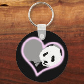 Porte-clés panda love. néon light. (Recto)