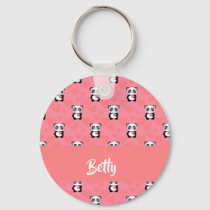 Porte-clés Panda love pink
