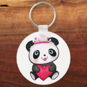 Porte-clés Panda Lover Ventilateur Cadeau Saint-Valentin Coeu (Recto)
