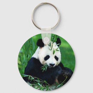 Porte-clés Panda Manger Feuilles