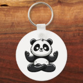 Porte-clés Panda Méditant Zen - Pose Mignonne Méditation Anim (Recto)