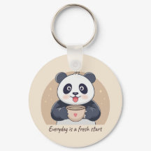 Panda mignonne avec café