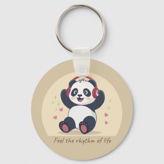 Porte-clés Panda Musique Mignon (Recto)