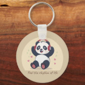 Porte-clés Panda Musique Mignon (Recto)