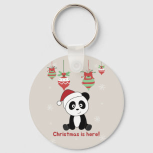 Porte-clés Panda Noël Neige Animaux d'hiver Pandas Keychai