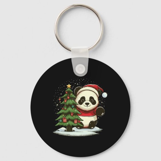Porte-clés Panda Noël Santa Sur Panda de Noël (Recto)
