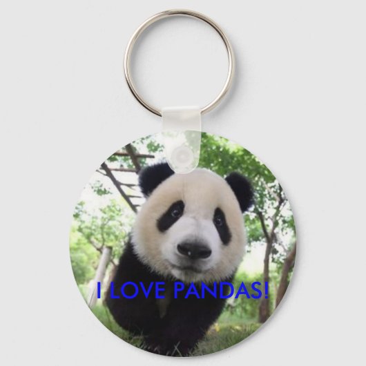 Porte-clés Panda porte - clé, J'AIME LES PANDAS ! (Recto)