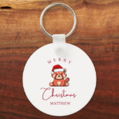 Porte-clés Panda rouge : Joyeux Noël Matthew (Verso)