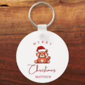 Porte-clés Panda rouge : Joyeux Noël Matthew (Recto)