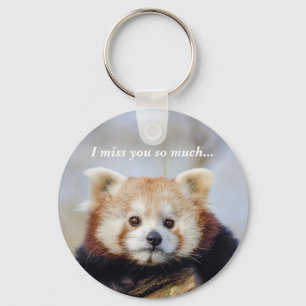 Porte-clés Panda Rouge Mignonne Vous Manque Tellement