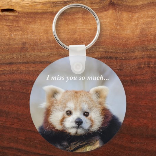 Porte-clés Panda Rouge Mignonne Vous Manque Tellement (Recto)