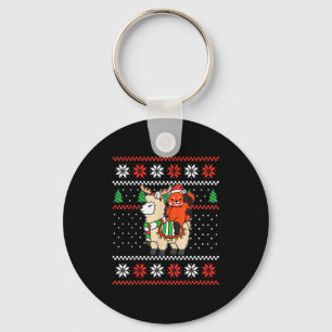 Porte-clés Panda roux pull moche de Noël Renne Lama Ri