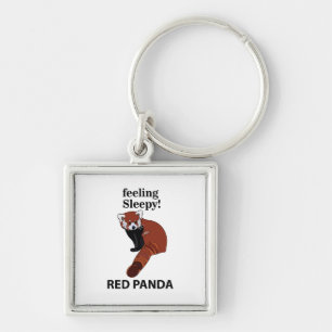 Porte-clés Panda roux se sentant endormi Drôle de Panda roux