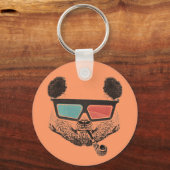 Porte-clés Panda vintage lunettes 3D (Recto)