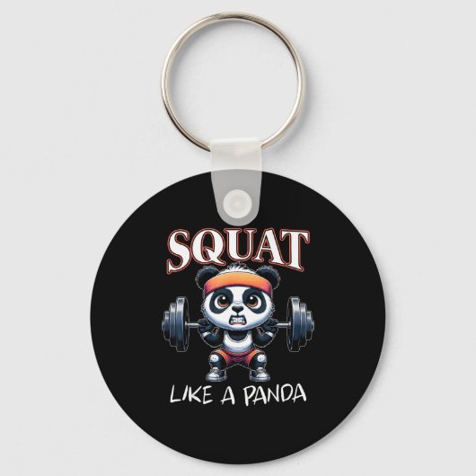 Porte-clés Panda Weightlifting Fitness Funny Gym Quote Squat  (Recto)