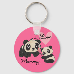 Porte-clés Pandas I Love Maman