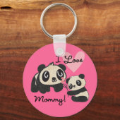 Porte-clés Pandas I Love Maman (Recto)