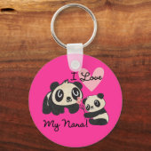 Porte-clés Pandas I Love My Nana (Recto)