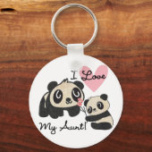 Porte-clés Pandas I Love My Tante (Recto)