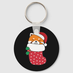 Porte-clés Pandas Rouges Dans Les Bas De Noël Pour Noël