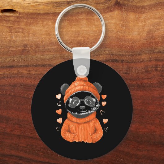 Porte-clés Pandas With Hearts Love Valentine's Day Women Hear (Recto)