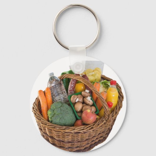 Porte-clés Panier avec aliments fruits et légumes (Recto)