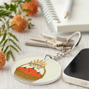 Porte-clés 🔑 Panier de Citrouilles et Blé d'Automne