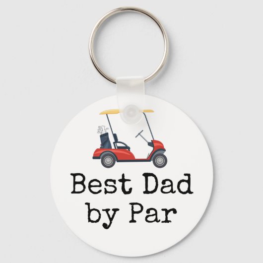 Porte-clés Panier de golf avec Best papa par Par père (Recto)