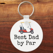 Porte-clés Panier de golf avec Best papa par Par père (Recto)