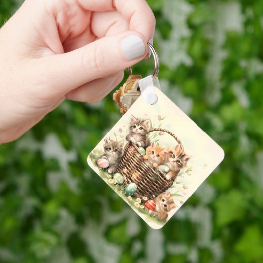Porte-clés Panier de Pâques de Chatte-Printemps (main)