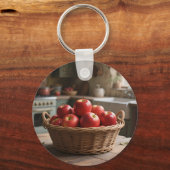 Porte-clés Panier de pommes rouges (Recto)