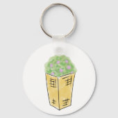 Porte-clés Panier Tissé Rustique Pot de Fleurs Cadeau (Recto)