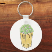 Porte-clés Panier Tissé Rustique Pot de Fleurs Cadeau (Recto)